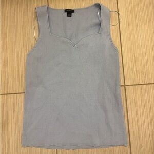 Halogen Light Blue Ribbed V-Neck Tank